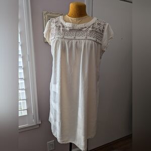 Women's Xhilaration Dress Cream with Embroidery and Pockets